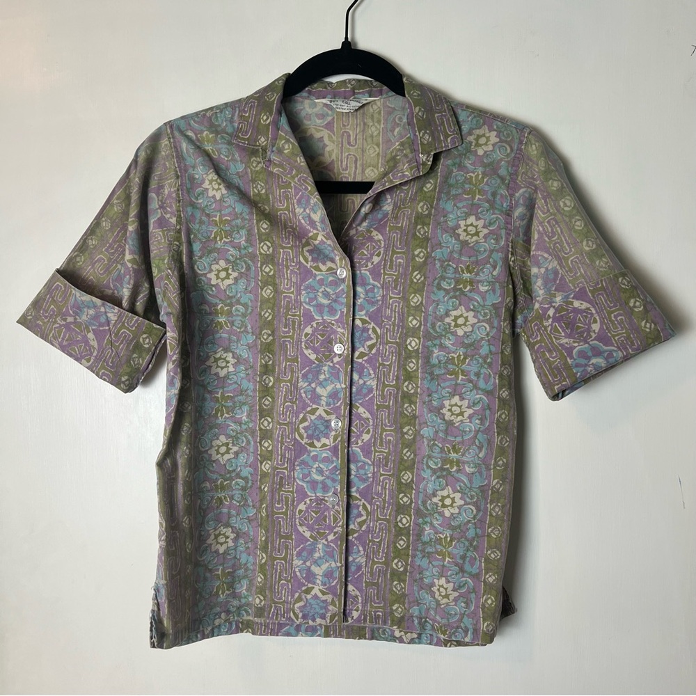 Jayson Classics Women’s Vintage Button Down Short Sleeve Shirt 60s Sz 11/12